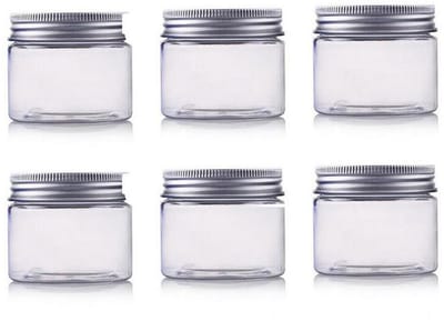 Dailygoods- Cosmetic Container 250ml - 6 Stuks - PET/Aluminium - Lege Potten - Ideaal voor Schoonheidsproducten - Brede Mond voor Toegang - Potje