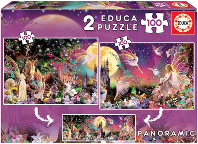 2-delige puzzel x 100 pièces Educa Panorama Hadas