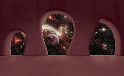 Space Planets View Modern Photo Wallcovering