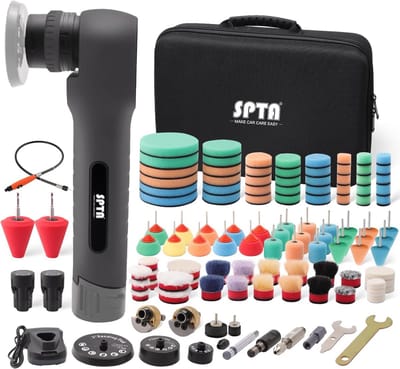Draadloze Mini Polijstmachine - Detail Polijstmachine Buffer - Auto Detailing - Borstelloze Motor - 12V - Zwart