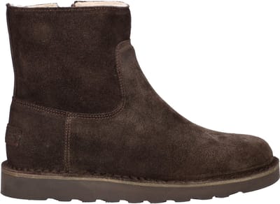 Shabbies Amsterdam - Palissa Mia Zip Suède Donkerbruin - Maat 37