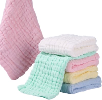 Baby slabbetjes - katoenen gaas slabbetjes - kwijlslabbetjes - voedingsslabbetjes - zacht en huidvriendelijk - 30x30 cm - 5-pack - diverse kleuren