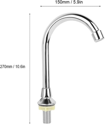 Pedaalkraan - Voetbediening kraan - Hygiënisch werken - Automatische waterregeling - 55 x 270 mm - Koper