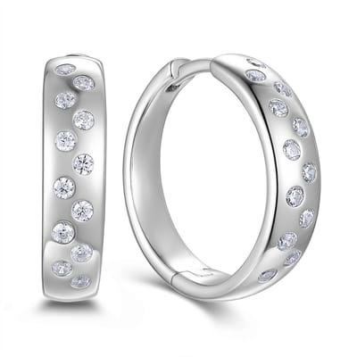 9NB-1727 – New Bling – Zilveren oorbellen stenen – Met zirkonia – Zilverkleurig – 925 zilver