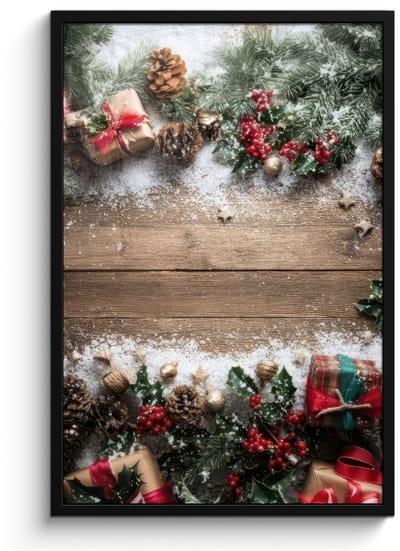 Poster in lijst - Fotolijst 60x90 cm - Posters - Kerstdecoratie - Geschenken - Hout - Veelkleurig - Posterlijst zwart - Decoratie - Wanddecoratie woonkamer - Muurdecoratie slaapkamer - Kerstversiering - Kerstdecoratie voor binnen - Kerstmis