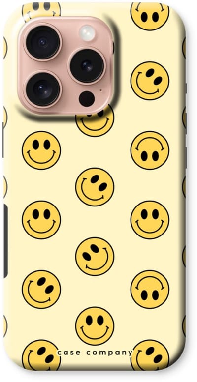 Case Company® - Hoesje geschikt voor iPhone 16 Pro hoesje - Smiley N°2 - Tough Case - Maximale Bescherming alle Kanten en Schermrand