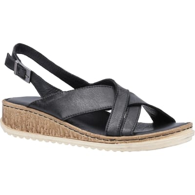 Hush Puppies Vrouwen/dames Elena Leren Wigsandaal (Zwart)