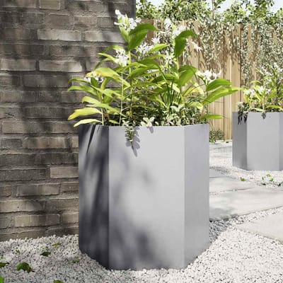 vidaXL - Plantenbak - zeshoek - 46x40x45 - cm - gegalvaniseerd - staal