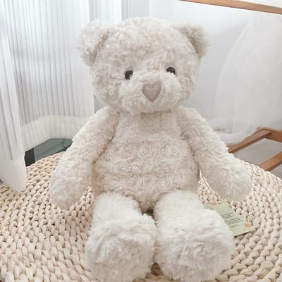 40 cm Schattige Krullende Hartvormige Teddybeer Pluche Speelgoed Knuffelbeer Poppen Kinderverjaardagscadeaus Kussen Teddybeer Pop Huis Woonkamer Decoratie 40cm