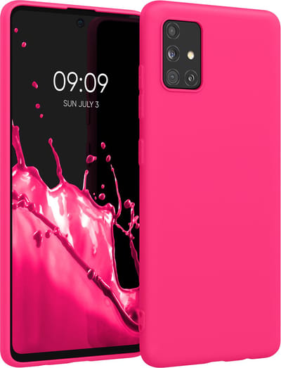 kwmobile telefoonhoesje geschikt voor Samsung Galaxy A51 - Hoesje voor smartphone - Back cover in neon roze