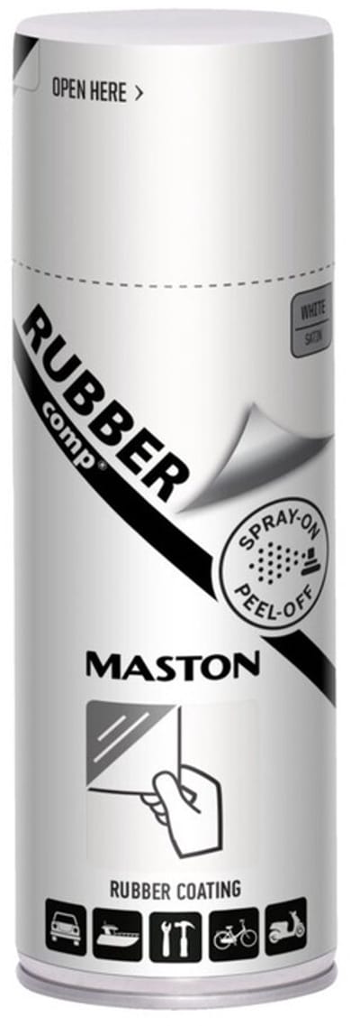 Maston Rubbercomp spray - Zijdeglans - Wit - rubber coating - 400 ml - spuitbus verf