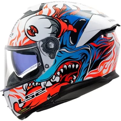 LS2 FF808 Stream II Inferno Wit Blauw 06 Integraalhelm - Helm