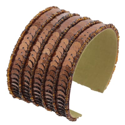 Behave – Armband – Bruin – Nikkelvrij – Pailletten – Handgemaakt – Boho