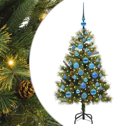 vidaXL - Kunstmatige - Scharnierende - Kerstboom - met - Kegels - Groen - 120 - cm
