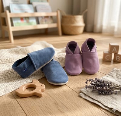 Stabifoot Babyslofjes – Zacht Leer – Cadeaudoos - Linnen zakje - Barefoot - IRIS 12 - 18
