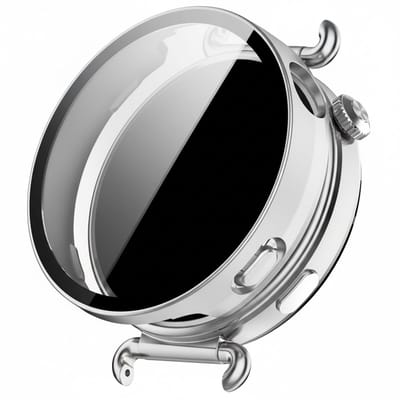 Watch case screenprotector - geschikt voor Huawei Watch GT6 41mm - hoesje - gehard glas - GT 6 41mm - volledige bescherming - mat zilver