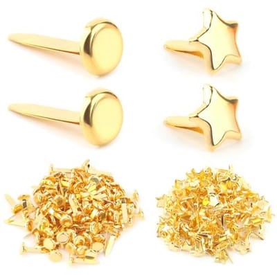 200 Stuks Mini Patroonzakklemmen - Ster Goud voor Knutselen en Kantoor