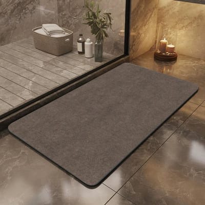 Eenvoudige Badkamervloermat Badkamer Vuilafstotende Waterabsorberende Mat Entree Diatomeeënmodder Vloermat Premium Gevoel Badkamer Antislipmat 40 * 60cm