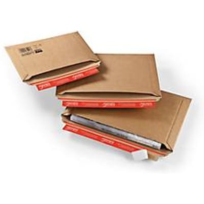 Verzendenvelop liggend van golfkarton, bruin, 270 x 185 x 50 mm