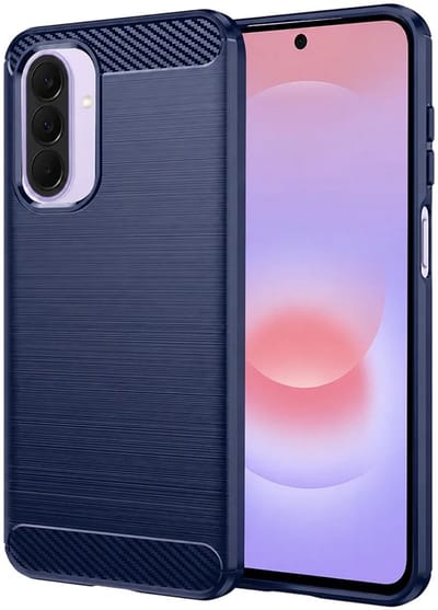 Hoesje geschikt voor Samsung Galaxy A27 - Techsuit Carbon Silicone Back Cover - Blauw