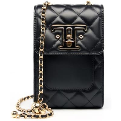 Herfst Eerste Laag Leer Mobiele Telefoontas Dames Diagonaal Leren Ketting Dames Tas Geavanceerd Gevoel Mini Satchel zwart
