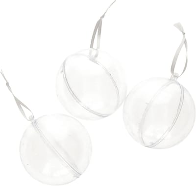 Gerimport DIY kerstballen - 3x st - D8 cm - doe het zelf hobby kerstballen - transparant