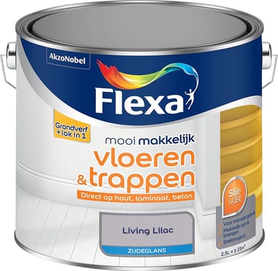 Flexa - Mooi Makkelijk Vloeren & Trappen Zijdeglans - Living Lilac - Mengverf - 2,5 L