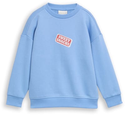 Tom Tailor - Oversized sweatshirt met print op de rug - Maat 104/110 - Light Blue