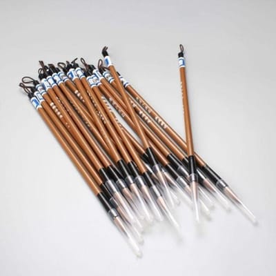 10 STUKS Traditionele Chinese Witte Wolken Bamboe Wolfshaar Schrijfkwast Kalligrafie Schilderen Schrijfpensel Regulier Schrift Benodigdheden brown