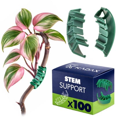 KADAX plantenbuigers, set van 100 stuks, plantensteunen voor het voorzichtig buigen en stabiliseren van kamerplanten, plantensteunen van kunststof, plantenklemmen