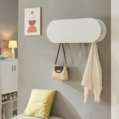 Wandkapstok Vilkön 30x80x16 cm wit en zwart [en.casa]