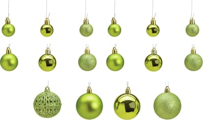 G. Wurm Kerstballen - set 50x st - lime groen - 3, 4 en 6 cm - kunststof - pakket - kerstversiering