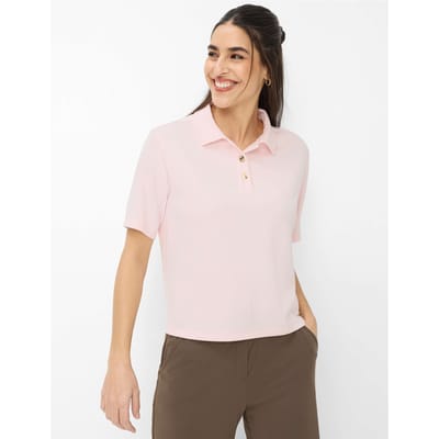 Brax Dames Poloshirt  Style CARA S dusty rose, roze, maat 42