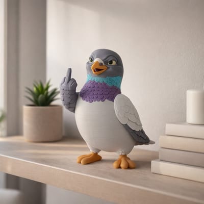 Kleine Brutale Duif Decoratie – Hilarisch Cadeau voor Collega, Vriend of Duivenhater