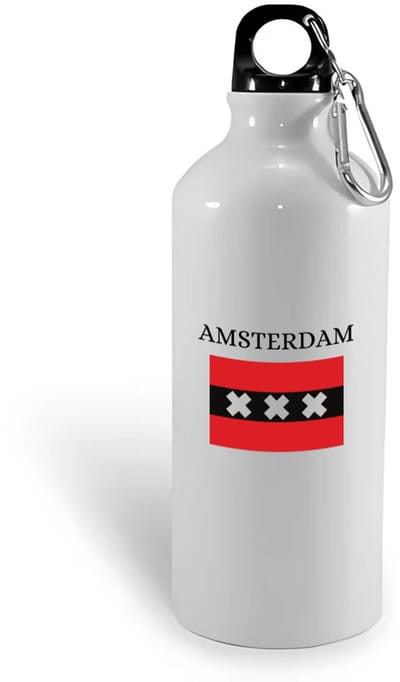 Hacebo® - Amsterdam waterfles - Amsterdam - Amsterdammers - Amsterdam liefhebbers - Vlag XXX - Hoofdstad Nederland - water fles - 400ML