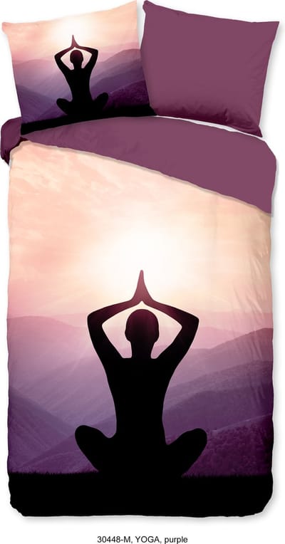 Pure dekbedovertrek yoga / buddha - 1 persoons 140x200/220 cm - Paars - Microvezel