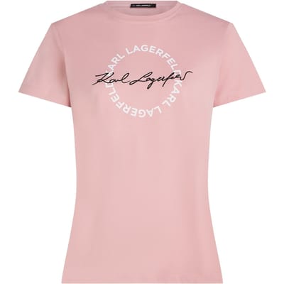 Karl Lagerfeld Circle Logo T-shirt Pink Nectar Taglia: XS | Maglie Sportivi Outlet | Donna | Rosa
