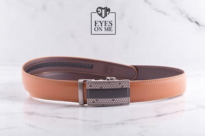 Camel lederen riem zonder gaatjes met automatische gesp voor heren ( model N126 )