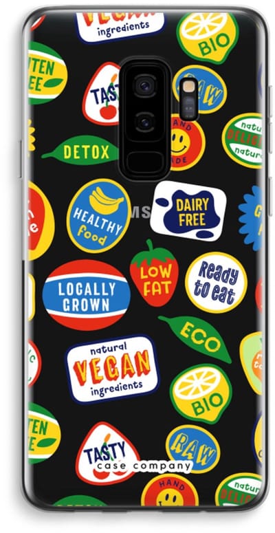 Case Company® - Hoesje geschikt voor Samsung Galaxy S9 Plus hoesje - Fruitsticker - Soft Cover Telefoonhoesje - Bescherming aan alle Kanten en Schermrand