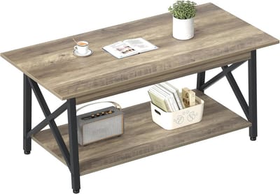 Moderne Salontafel Met Opslag - Ruimtebesparende Woonkamertafel 99 cm
