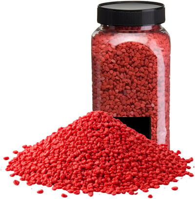 Home & Styling decoratie stenen/granulaat - 2x - 650ml - rood - hobby steentjes