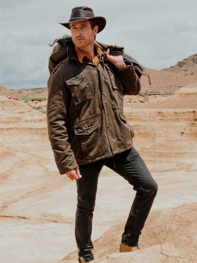Dri-tec Waxjas, Regenjas, Outdoorjas Newman Jacket; Brown; 4XL