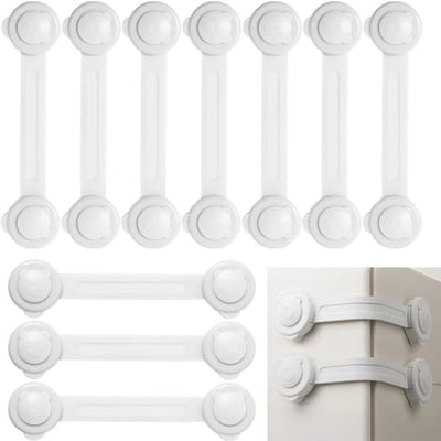 Dailygoods- Ladebeveiliging 10 Stuks - Kastbeveiliging voor Kinderen - Lade Beveiliging Kind - Kastslot zonder Boren - Sterke Lijm - Veilig ABS-Materiaal