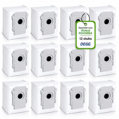 DEGG® - 12x Stofzuigerzakken geschikt voor iRobot Roomba i7 i7+ i8 i8+ s9 s9+ j7 j7+ i3 i3+ i4 i4+ i5 i5+ i6 i6+ - roomba stofzuigerzak - perfecte pasvorm en hoge kwaliteit