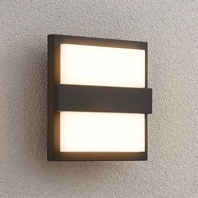 Lucande LED buiten wandlamp Gylfi, 20 cm, antraciet, aluminium