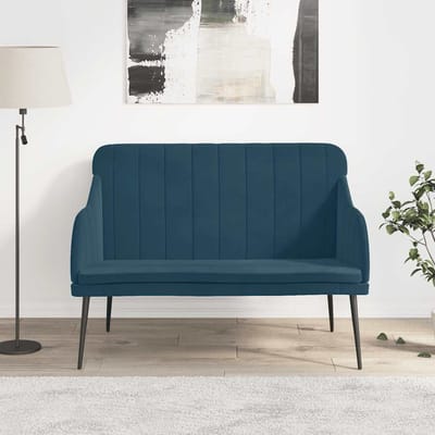 vidaXL - Bankje - 110x76x80 - cm - fluweel - blauw