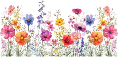 Vixson - Bloemen Raamstickers - 30x60 cm - Statisch Hechtend & Herbruikbaar - Dubbelzijdige Print - Kleurrijke Raamdecoratie Lente/Zomer - Kleurrijke bloemen - FLORASTIK