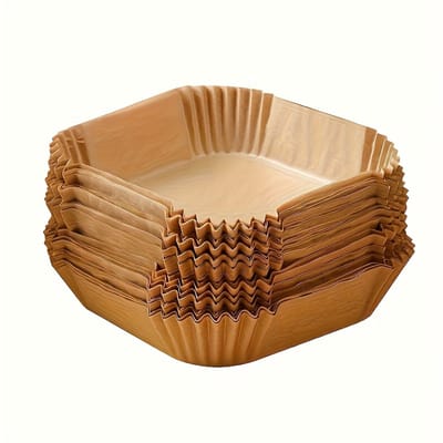 Livé® Airfryer Papiertjes 100 stuks – Anti-aanbak & Vetvrij – Voor Bakken & Grillen