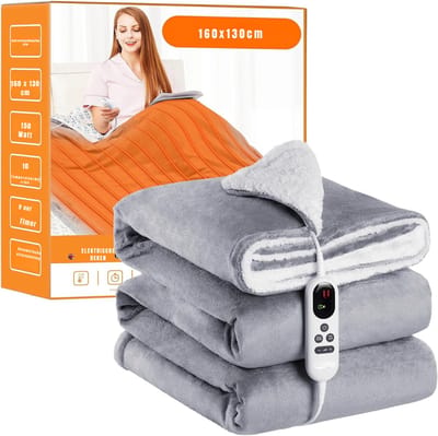 Aura®Infrarood Deken - Elektrische Deken – Warmtedeken - Grijs - 64cm x 23cm x 1