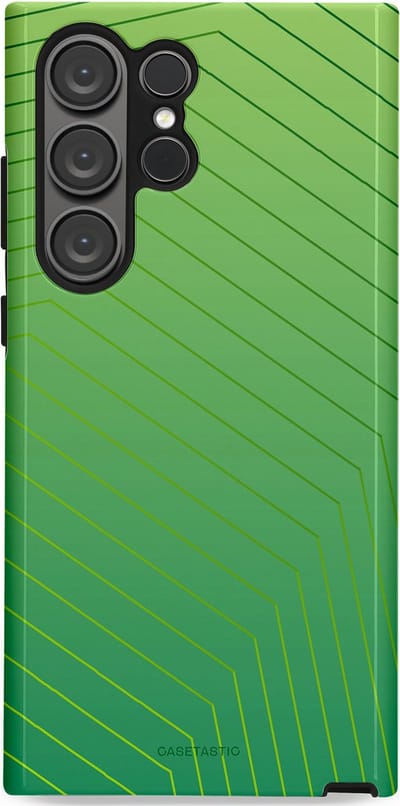 Casetastic Hoesje Geschikt voor Samsung S23 Ultra - Stijlvolle Beschermende Duo-layer Case - Neon Groen Net